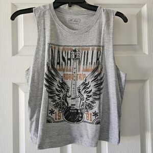 Gray Nashville Crop Tank Top